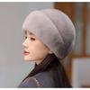 Environmentally Friendly Mink Fur Hat for Women Autumn and Winter Mink Fur Beret Warm Ear Protection Fur Hat Fashionable Ladies Fur Hat