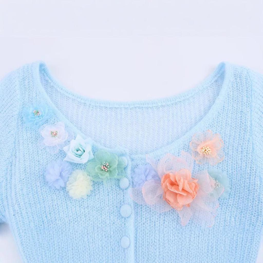 2025 Spring Women's European & American Floral Knit Cardigan - Fashionable, Simple, Versatile & Casual