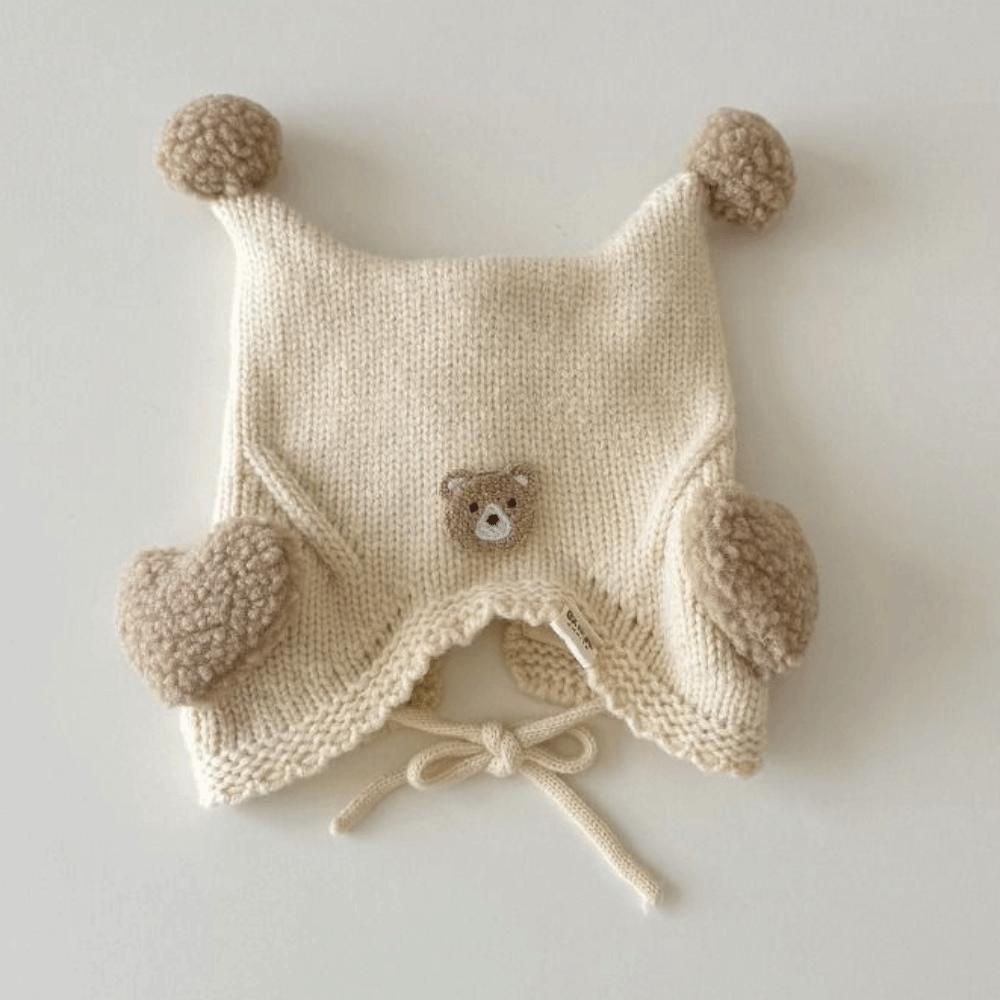 Cold-Resistant Toddler's Plush Knitted Hat Cute Kids Ear Protection Hat Photography Props
