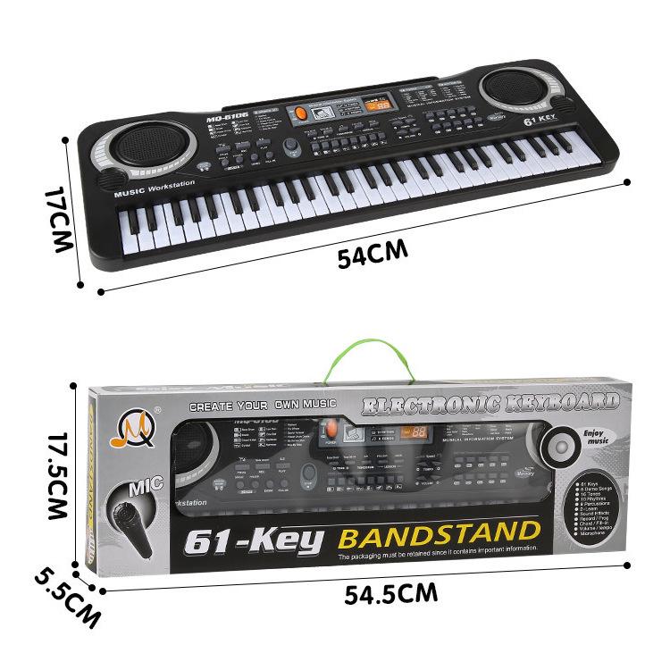 61-Key Children's Electronic Keyboard with Microphone - Educational Musical Toy Piano with Power Supply