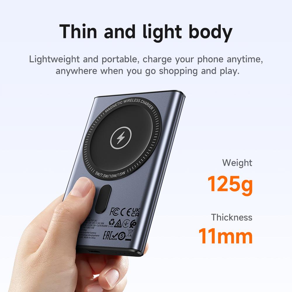 

Hoco . Q32 5000 мАч Магнитный Беспроводной Пауэрбанк с Быстрой Зарядкой PD20W, Ультратонкое Портативное Зарядное Устройство