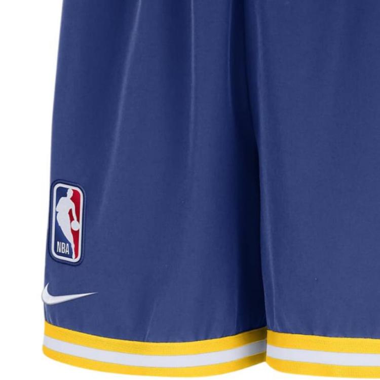 Nike Dri-Fit NBA Golden State Warriors Breathable Quick-Dry Retro Basketball Shorts Men shorts Light-Blue Amarillo-Yellow White FV2205-495