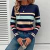 Women S Striped Long Sleeve Round Neck Casual Top