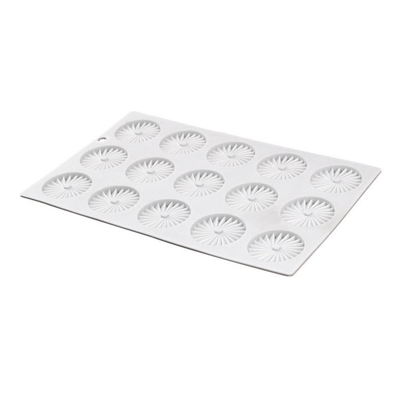 1 Pc 15 Pleated Chocolate Chips Pleated Silicone Mousse Mold, Round Origami Cake Edge Decoration DIY Baking