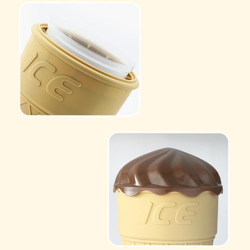 Silicone Ice Cream Container Double-layer Ice Bucket with Lid Dishwasher Safe Ice Making Mould Kitchen Accessories