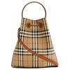 Burberry Check Print Shield Buckle Bucket Bag Women Shoulder Bag Brown 81097951