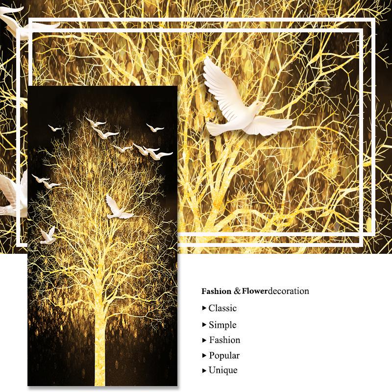 Abstract Decorative Paintings Gold Leaf Wall Art Canvas Interior Painting Modern Poster and Print for Living Room Home Decor