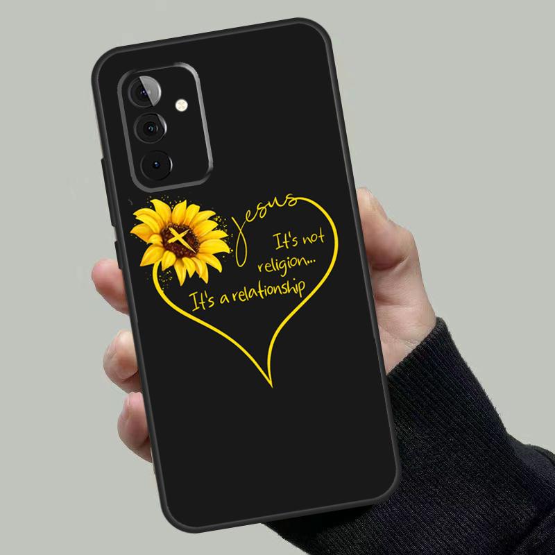 Sunflower Jesus Christ Case For Samsung Galaxy A06 A16 A26 A36 A56 A53 A32 A52 A33 A13 A55 A35 A15 A14 A34 A54 A17 Samsung A17