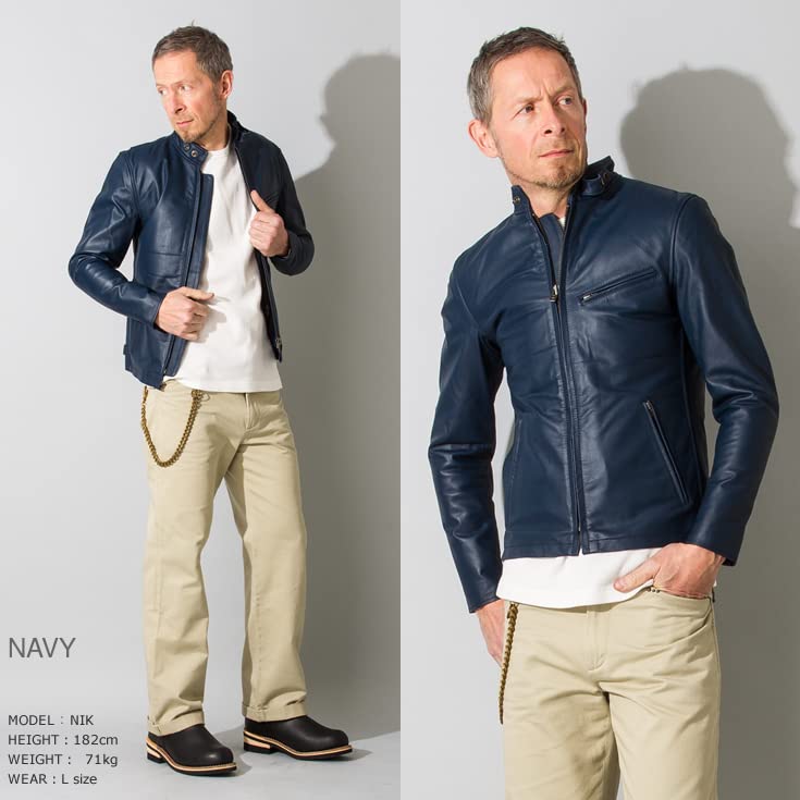 Single Rider Single Rider Jacket SRS01A M Size Navy [Liugoo Leathers] Men's