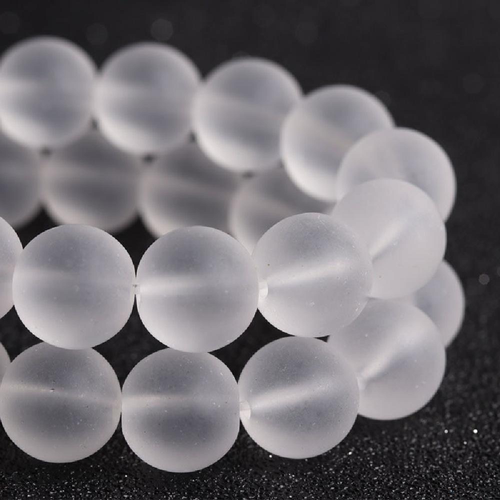 Matte Bergkristall Quarz Onyx Stein Runde Perlen 15" Strang Glatte Lose Zwischenperlen 4/6/8/10/12mm für Schmuckherstellung DIY Armbänder Zubehör
