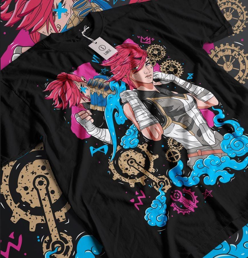 Jinx Arcane TShirt Japanese Anime Cartoon Jinx Arcane Graphic TShirt All Size