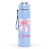 1PC She Seven Pink Bow Number Print 750ml Color Plastic Sports Water Bottle Leakproof Flip Straw Lid Suitable for Sports Office Home Use