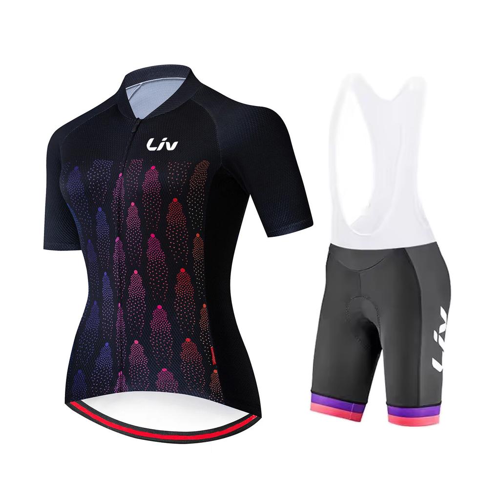 Clothing Women's Summer Cycling Clothing Short Sleeved Quick Drying Sportswear Outdoor Cycling Bib Cycling Set 2026 Summer Breathable Cycling Suit