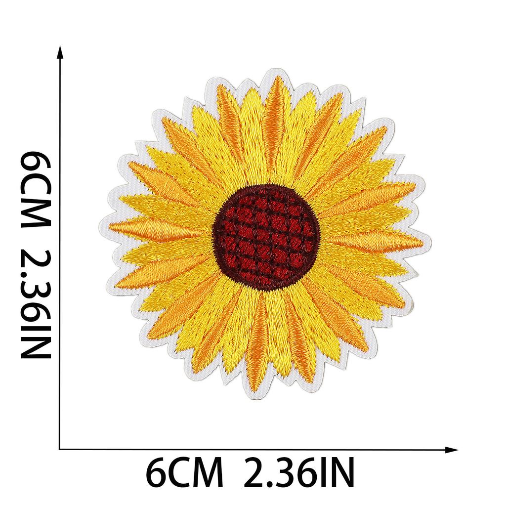 New Flower Embroidery Cloth Sticker Set, Clothes Decoration Patch Sticker, Cartoon Chrysanthemum Heat Transfer Embroidery Sticker