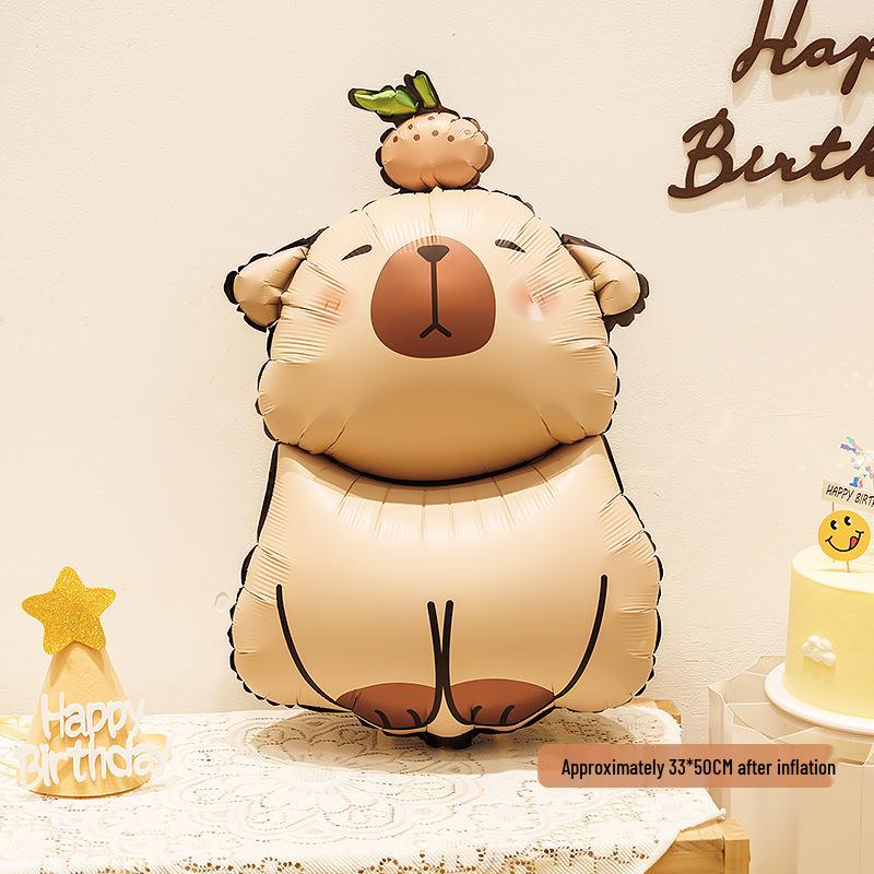 Cartoon Capybara Balloon - Children's Birthday Party Decoration