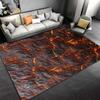 Cool Lava Effect Carpet with Fiery Design Suitable for Use As an Anti-slip Game Mat for Living Room and Bedroom Sofas