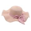 Spring And Summer Straw Hat Women'S Wavy Edge Big Brim Sun Hat Bow Cool Hat Beach Hat Sun Hat