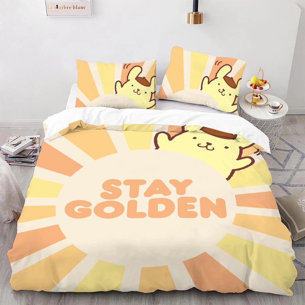 Pom Pom Purin Bedding Sets Comforter Quilt Bed Cover Duvet Cover Pillow Case 2-3 Pieces Sets Kids Adult Size Cartoon Decor