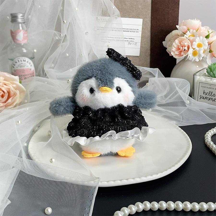 Adorable Penguin Plush Doll Keychain With Cartoon Design For Bag Decoration BlackDressPenguin