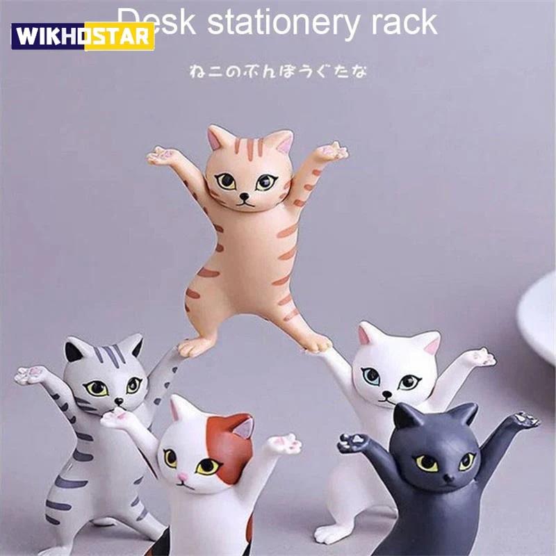 5 PCs Dancing Cat Figure Decoration Animation Cat Model Fashion Toy Enchanting Cat Capsule Toy Doll Cake Decoration