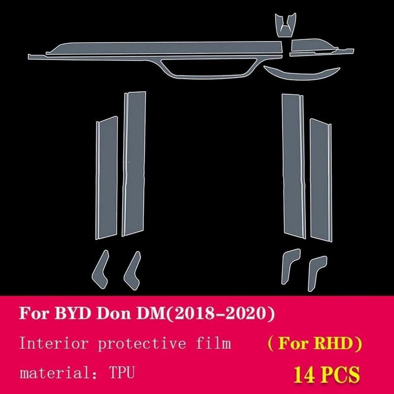 For BYD Don DM 2018- Car Interior Center Console Transparent TPU Protective Film Anti-scratch Sticker