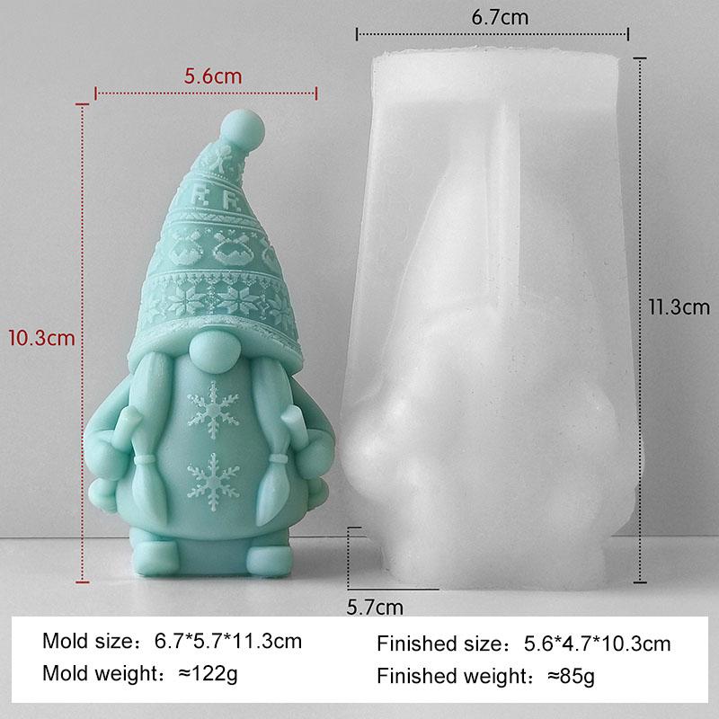 3D Ski Dwarf Scented Candle Silicone Mold DIY Epoxy Resin Plaster Gnome Ornament Mould Handmade Soap Candle Making Supplies