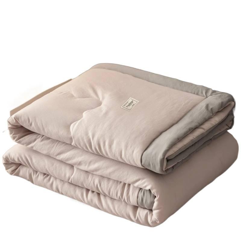 Juego de colcha de algodón lavado de verano - Juego de colcha refrescante de verano lavable a máquina - Juego de cuatro piezas para funda de colcha de aire acondicionado