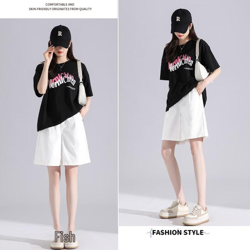 Demana Women s Pure Cotton Loose Fit Denim Bermuda Shorts M