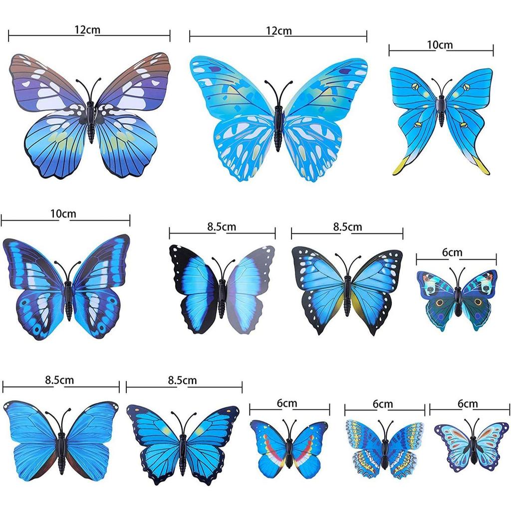 Xtore Plastic Reusable Self-Adhesive Wall 3D Home Build Beautiful Butterfly