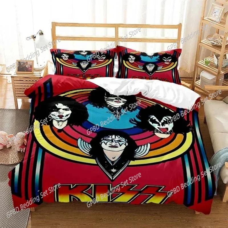 Kiss Rock Band Bedding Set For Bedroom Soft Modern Bedspreads Comefortable Kids Duvet Cover Quilt Cover And Pillowcase