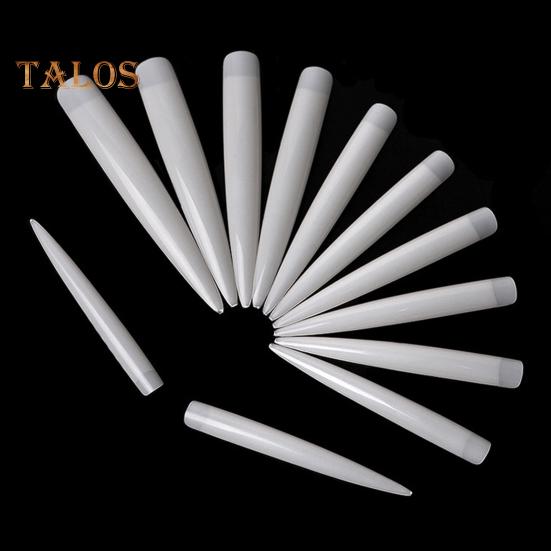 120Pcs/Bag Nail Tips Extra Long Stiletto Shape ABS Natural Thin Extending False Nails for Salon
