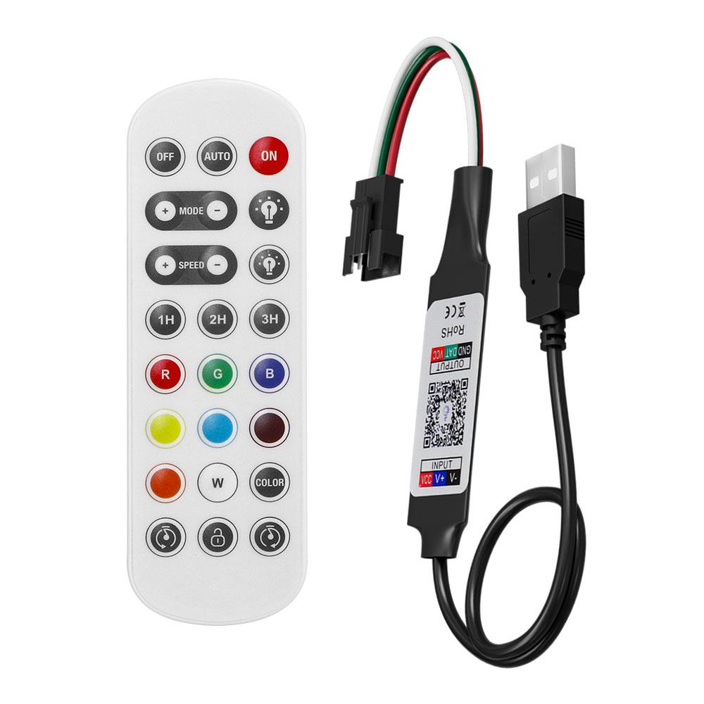 WS2811 WS2812B SK6812 RGBIC Smart LED Controller 2.4G Remote Bluetooth APP Control WS2812 RGB Pixels Led Strip Light DC5-24V