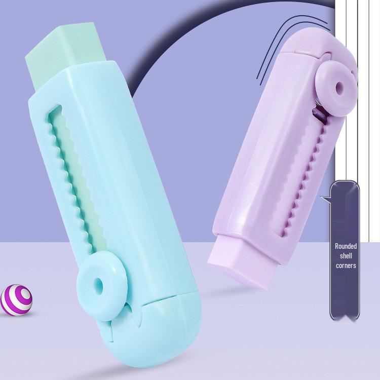 Push-Pull Eraser for Students: Leaves No Marks, Ideal for Exams