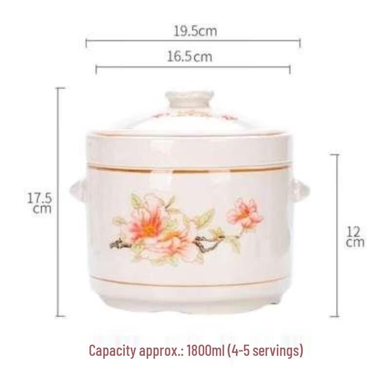 Qiwei Ceramic Personal Double Boiler Stew Pot