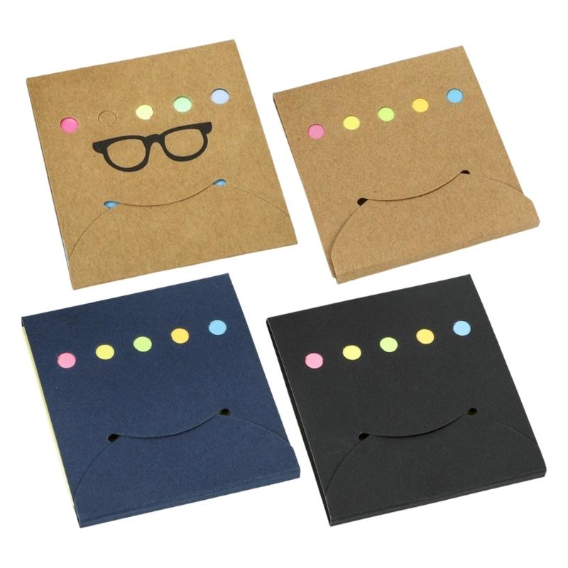 Assorted Color Note Paper 25 Sheets Per Color Repositionable Fluorescent Adhesive Note Reminder on Journal Planner Book