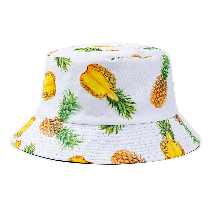 Hot Sale Unisex Bucket Hats Summer Double-sided Wear Fruit Printing Women Cap Outdoor Sun Hat Men Classic Panama Bucket Hat