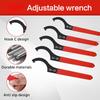 5pcs Hook Wrenches Tools Set C-Shape Spanner Anti Slip Half Moon Wrench Motorcycle Car Repair Shock Djustment Spanner Hand Tool