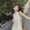 Neck Dress Women's Summer New French Off-the-shoulder Coffee Break Seaside Vacation Dress Shows Thin Temperament Super Fairy