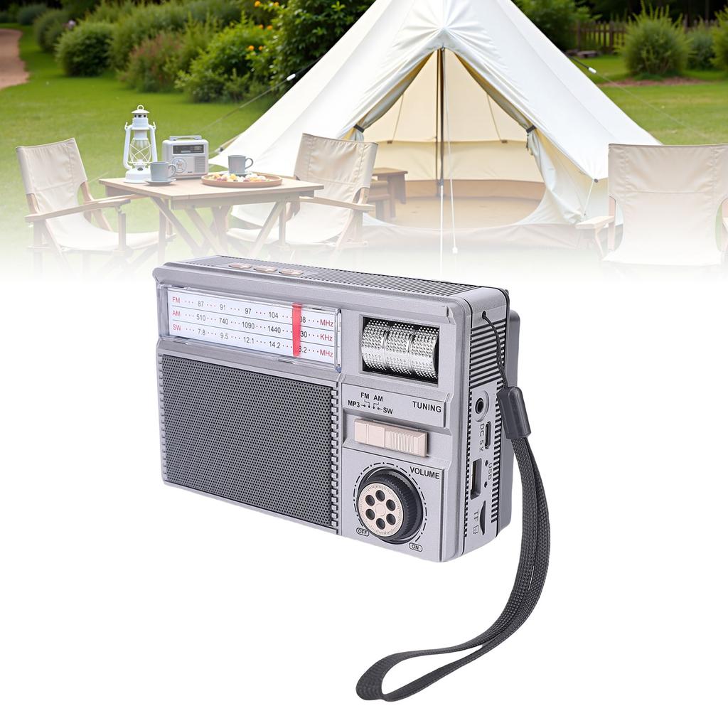   Solar Radio Portable AM FM SW Radio Support Rechargble Battery and Solar Panels Power Supply for Camping Outdoor Activities