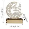 Wooden Islamic Ramadan Eid Moon Cutout Letters With LED Light Decoration Craft