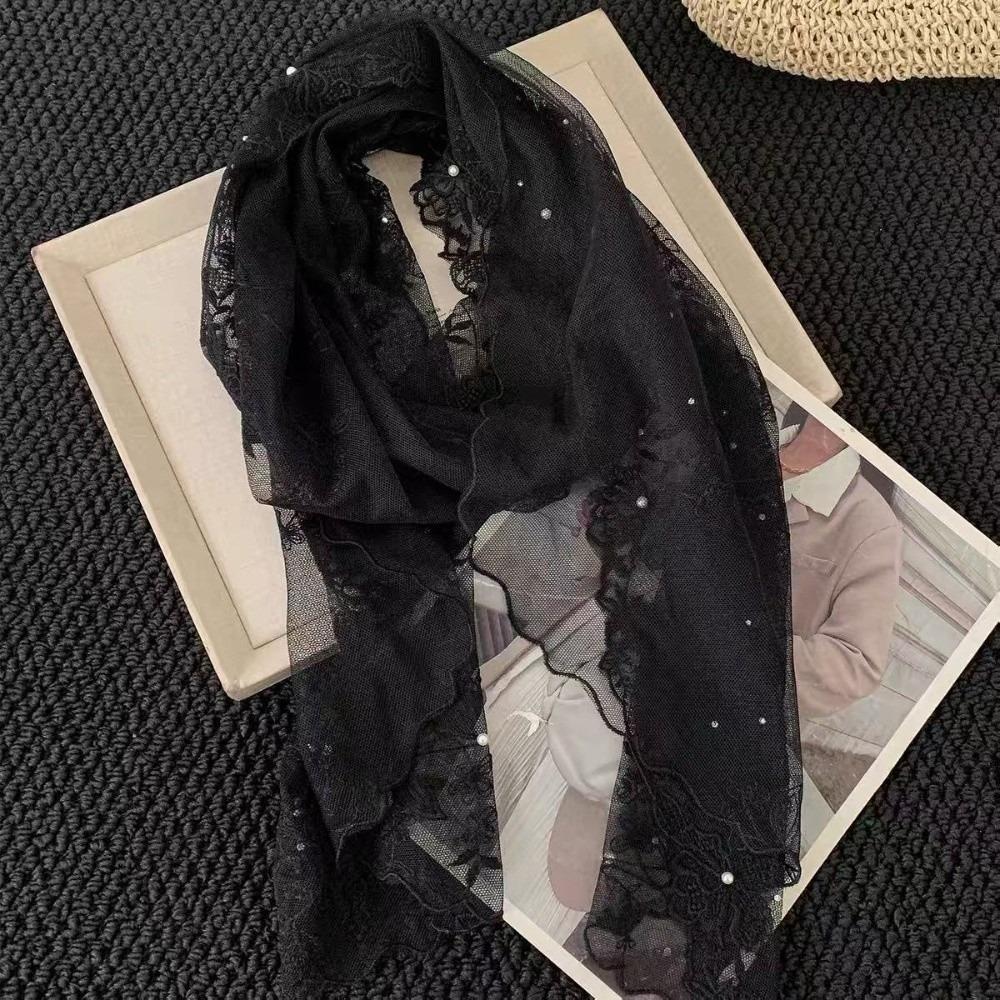 Long Women's Lace Scarf Korean Version Female Headscarf Versatile Sunscreen Shawl