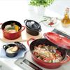 Ishigaki Cast Iron Oval Double-Handled Pot, 14cm (Width 19.1 x Depth 11 x Height 9.3cm), Black, Bon Bonheur Cocotte, Gas Stove and Oven Compatible, 36