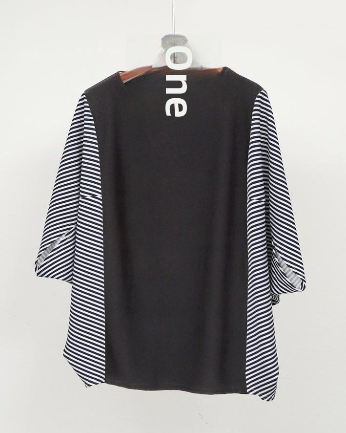 

Женская футболка большого размера с рукавами «летучая мышь» и цветными блоками, весна/лето 2025 4XL