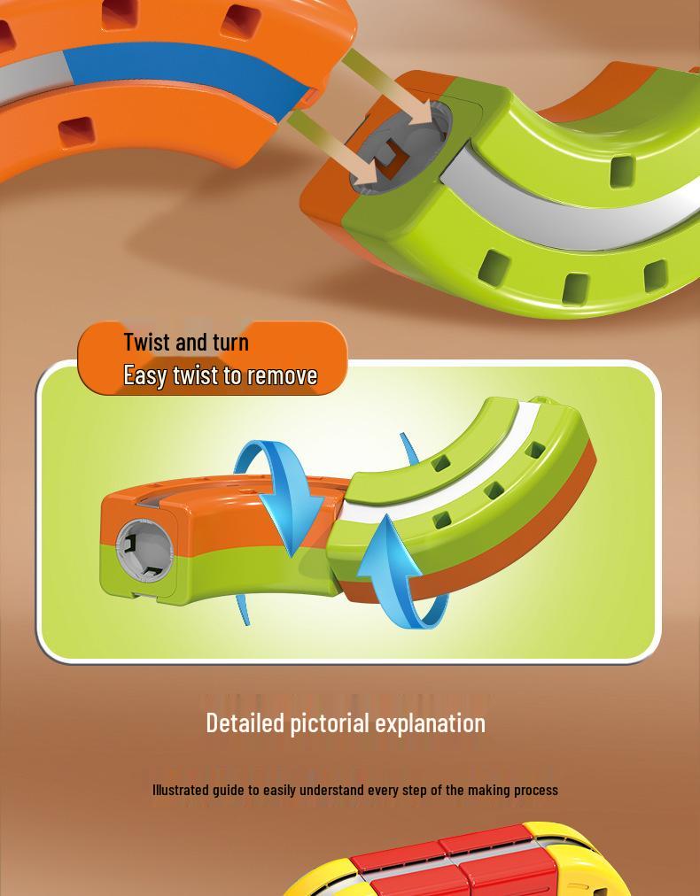 Electric High-Speed Magnetic Train Set with 3D Track - DIY Educational Assembly Blocks for Kids