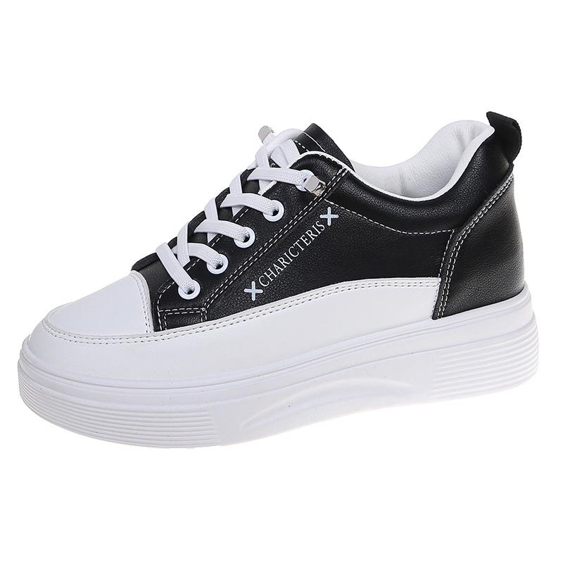 

Thick-soled inner height-increasing women s shoes, small white shoes 2025 spring and autumn new casual shoes versatile Korean version of sports travel 40 чёрный