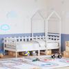 Daybed with Canopy White 80 x 200 cm Solid Pine Wood