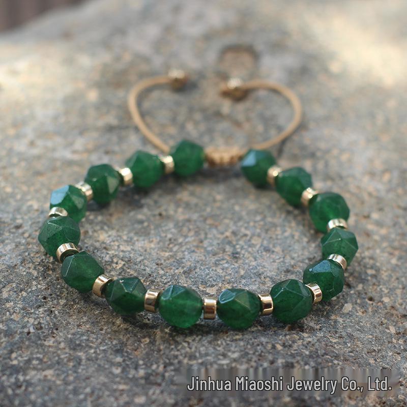 Bohemian Woven Rhombus Cut Tiger's Eye Crystal Bracelet