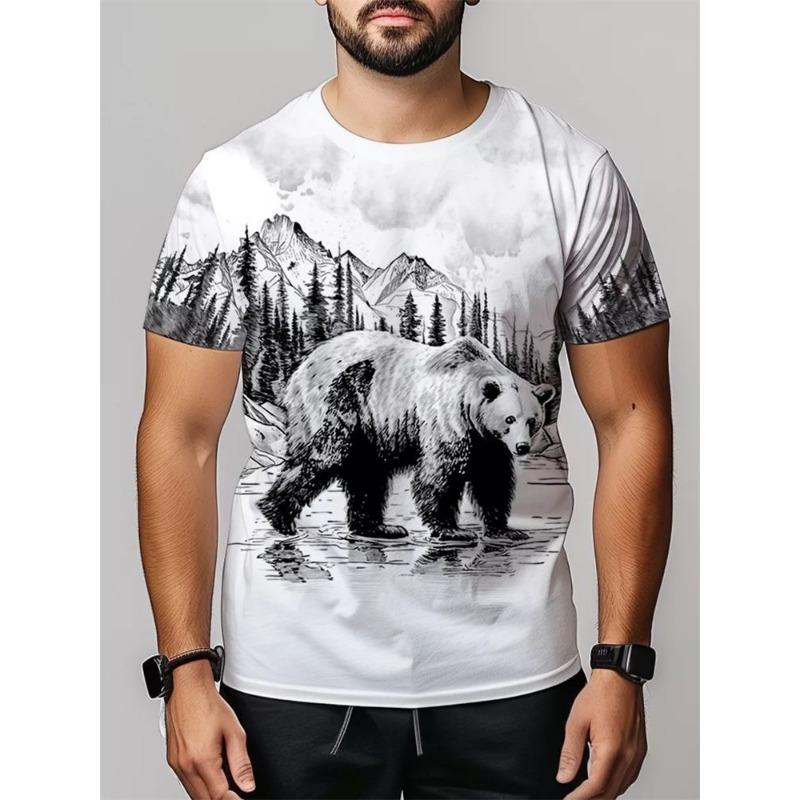Summer Animal 3D Printed Men's Casual Loose Short Sleeved T-shirt
