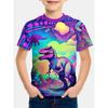 Mode Herren Kinder Kleidung Rundhals Kurzarm 3D Lässig Farbdruck Lässiges Kurzarm Rundhals T-Shirt