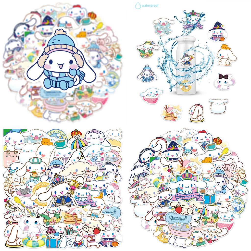 50pcs Cinnamoroll Stickers Waterproof Reusable Decor Laptop Graffiti Diy Gift
